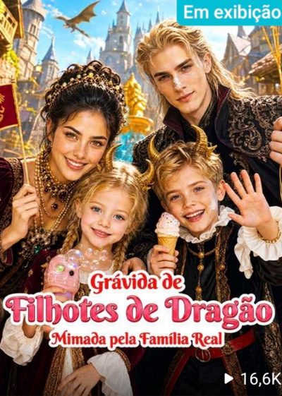Capa da minisserie Grávida de Filhotes de Dragão Mimada Pela Família Real